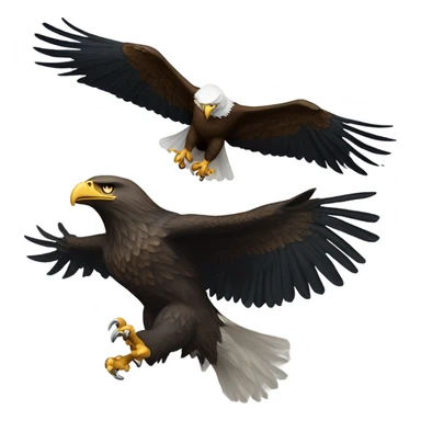 Eagle attacking a commander sticker