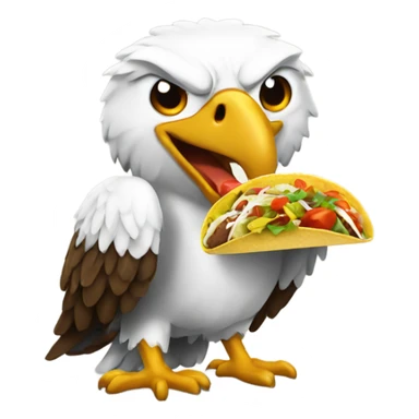 Eagle eating tacos sticker
