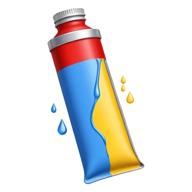 tube of paint with drops of color sticker