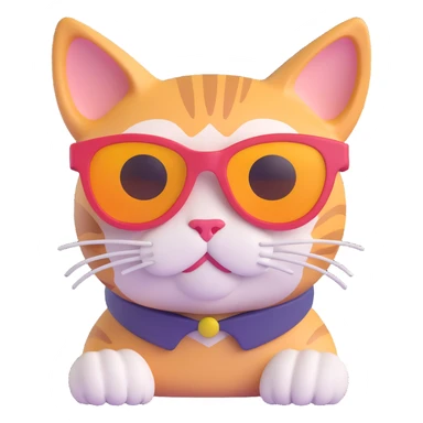 A cat wearing sunglasses sticker