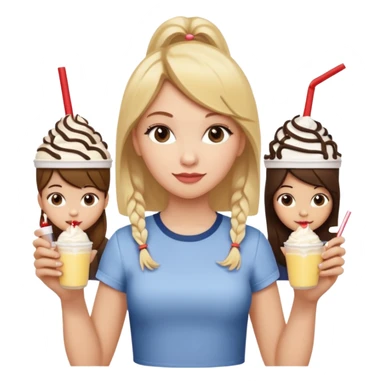 girl with blonde hair, girl with brown hair, girl with dark brown hair at Chick-fil-A  sticker