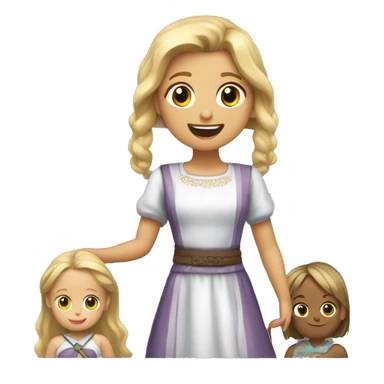 NIÑA RUBIA Y NIÑA CASTAÑA JUGANDO sticker