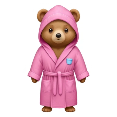 Paddington wearing a pink bath robe sticker