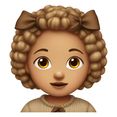 baby girl in cozy sweater and brown bow in her hair sticker