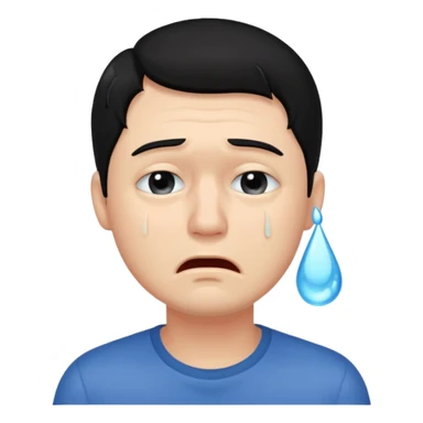 man crying with black hair sticker