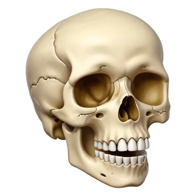 human skull with jaw open sticker