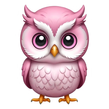 cute baby owl white pink sticker