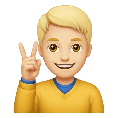 A yellow head smiling with the middle finger up sticker