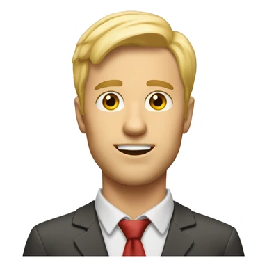 the blonde man and he has bown eyes, he is a teacher  sticker