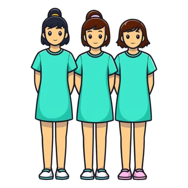 3 girls standing in a group sticker