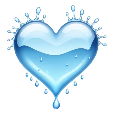 heart made out of water sticker