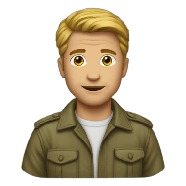 Brat Pitt qui saute en parachute sticker