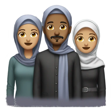 Fam men with mustache wearing hijab  sticker