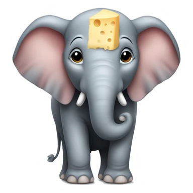 Elephant with perfume holding a piece of cheese sticker