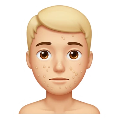 close up of face with visible acne sticker