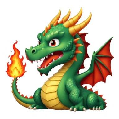 The big, angry dragon is breathing fire. sticker
