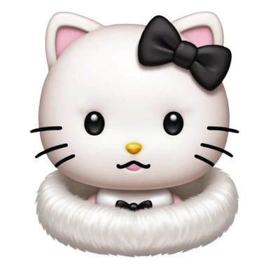 hello kitty with a black bow sticker