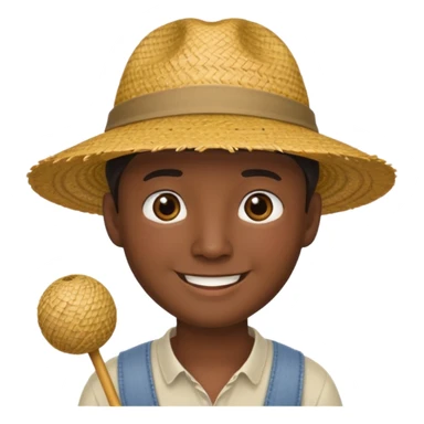 Chinese guy stereotype with straw hat and little eyes sticker