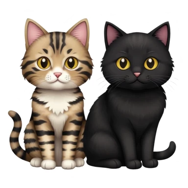 a short haired tabby cat and black cat sticker