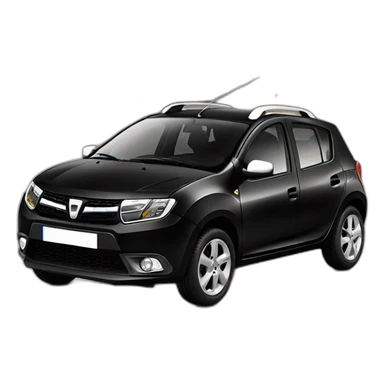 Dacia Sandero noire avant sans barre toit sticker