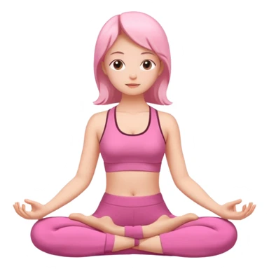 girl meditating with pink yoga set  sticker