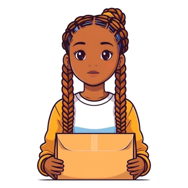 Make me a black girl with long straight box braids and is brownskin sticker
