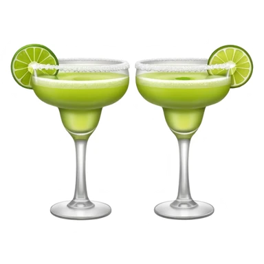 2 margaritas. one normal and one spicy. NO ICE - normal margarita glass with salt on the rim. one should be just with the margarita and the salt. the spicy one should have a small pepper inside  sticker