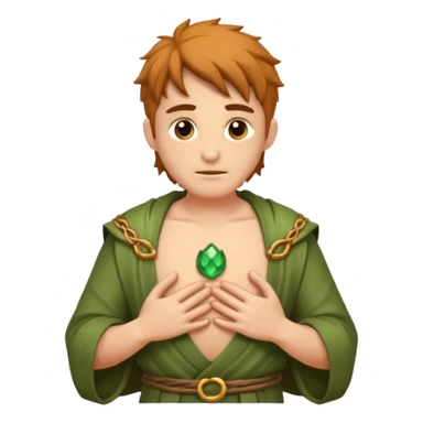 druid character hand on chest sincere sticker