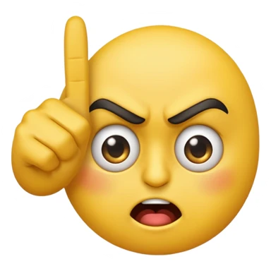 haz un emoji muy enojado mirandome con una mano delante que con dos dedos segnale los ojos, un dedo a ojo sticker