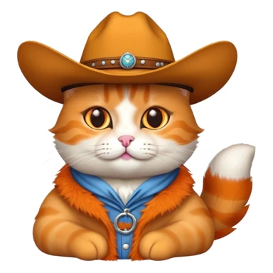cat with cowboy hat sticker