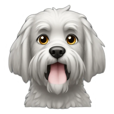 black griffon dog with really not much white hairs only under mouth and on eyebrows sticker