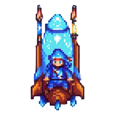 wizard rocket pixel art sticker