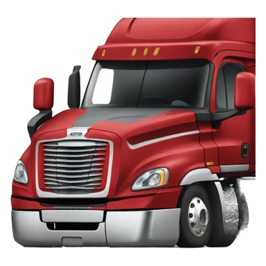 red freightliner cascadia semi-truck that needs to go to service repair sticker