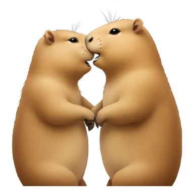 Capybara kissing another capybara  sticker