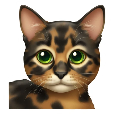Cute tortoiseshell cat with green eyes sticker