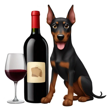 Red wine and doberman sticker