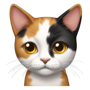calico cat with one eye sticker