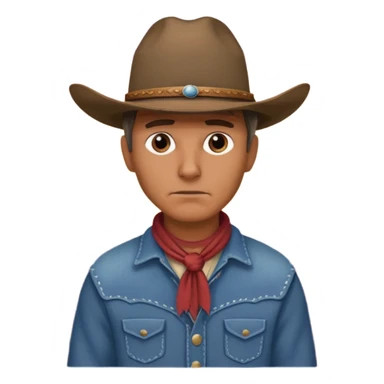 сгенерируй ковбоя который грустно смотрит на закат, он стоит на горах, которые такие как в америке на западе sticker