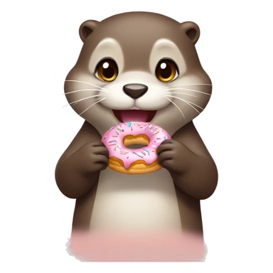 Cute otter eat donuts  sticker