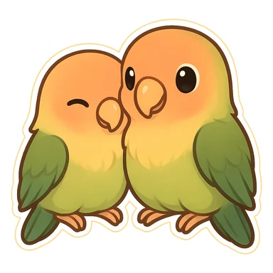 cute pair of lovebirds  sticker