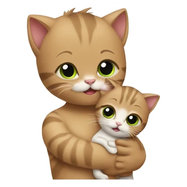 Cat with a baby sticker