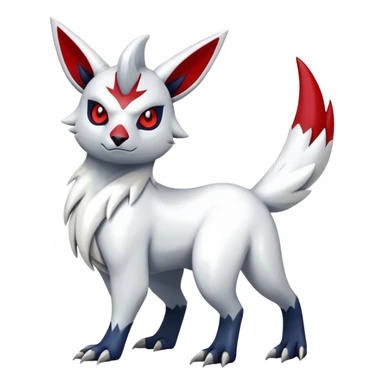 Shiny exotic Absol-Zangoose-Fakémon-hybrid-creature (full body)  with markings sticker