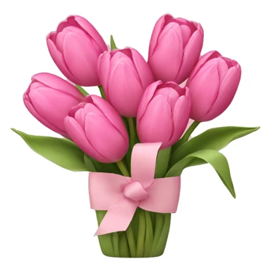 pink tulips bouquet  sticker