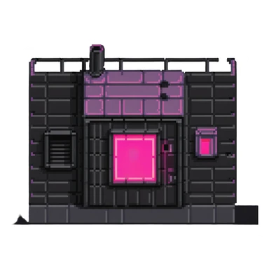 Russian prefabricated panel building with neon pink light in one window for growing plants sticker