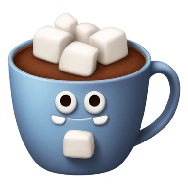 cocoa with marshmallow in cozy cup sticker