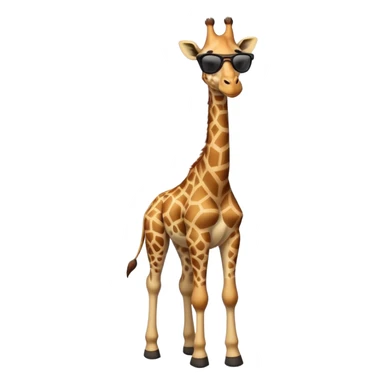 friendly anthropomorphised giraffe in casual clothing with a different color, wearing dark sunglasses, walking upright in relaxed pose sticker