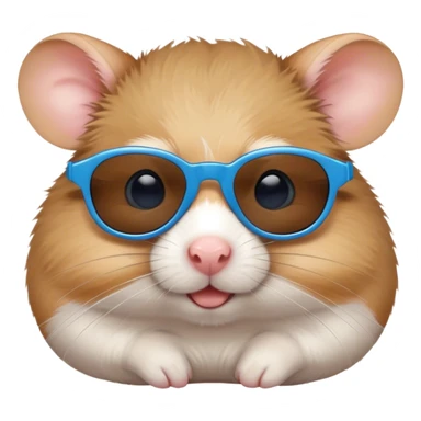 a hamster wearing blue sunglasses sticker
