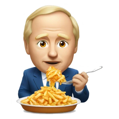 Vladimir Poutine qui mange une Poutine  sticker