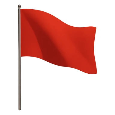 red flag, minimal and modern style, aesthetic, realistic look, clean background sticker