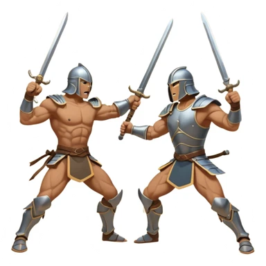 ancient battle between two warriors sticker